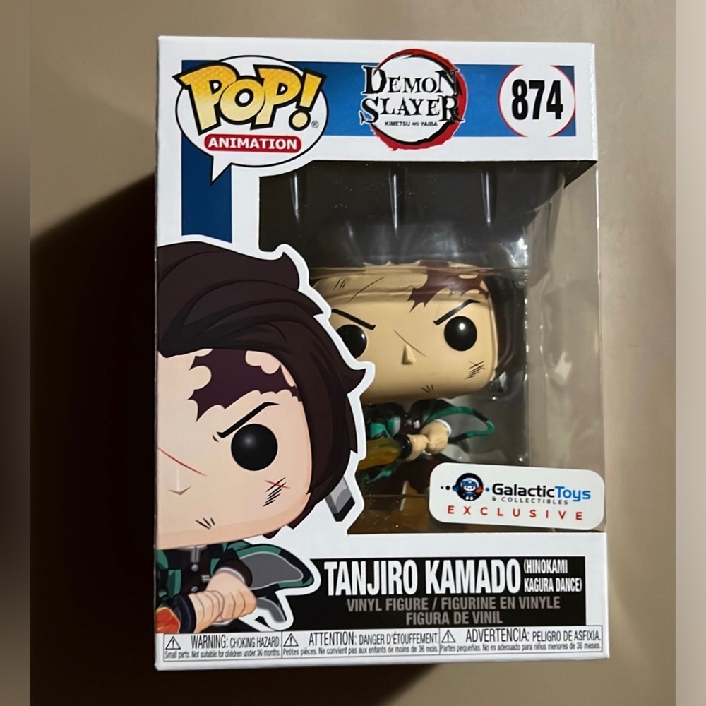 Funko Pop! Animation Tanjiro Kamado Vinyl Figure - Green, Black, Brown